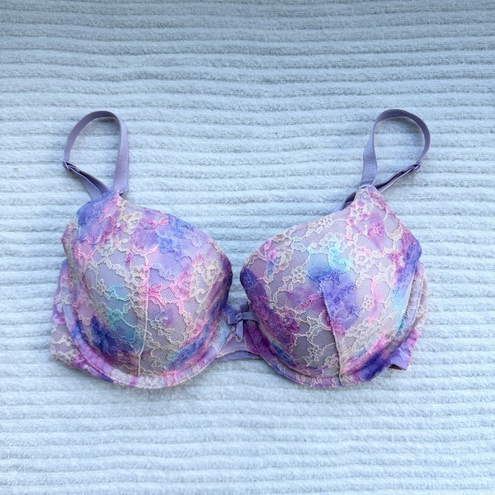 VICTORIA’S SECRET | NWOT Demi Bra Purple Tie Dye Lace 34D